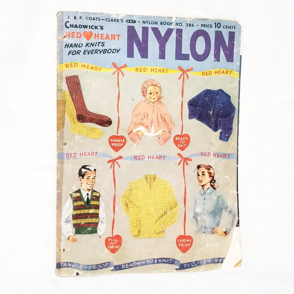 Chadwick's Knitting Pattern Booklet Nylon No 286 50s 1952 Sweater Socks Baby